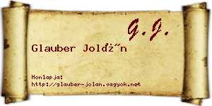 Glauber Jolán névjegykártya